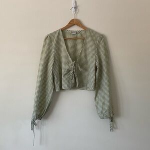 Rhythm Green Gingham Women's Top